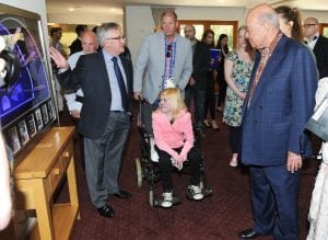 Kirsty at the launch of Francis House with Mr Al Fayed in 2014