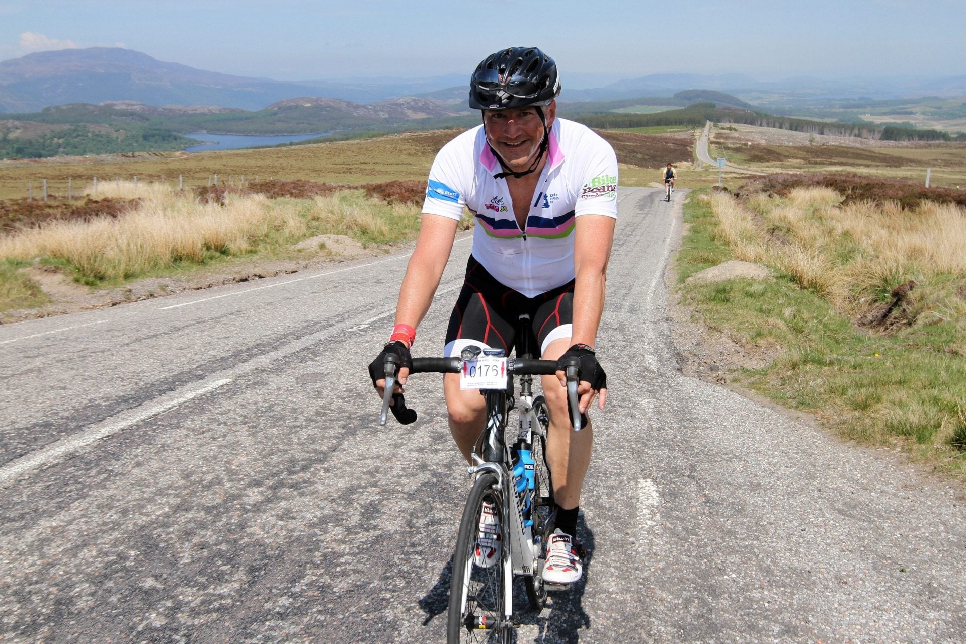 Supporter Ian Hadfield cycling