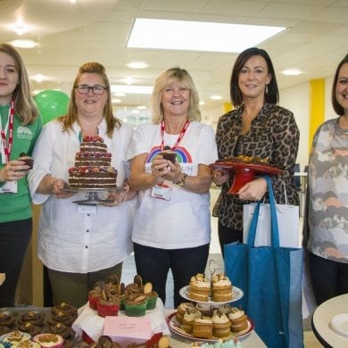 Staff at Siemens office cake bake