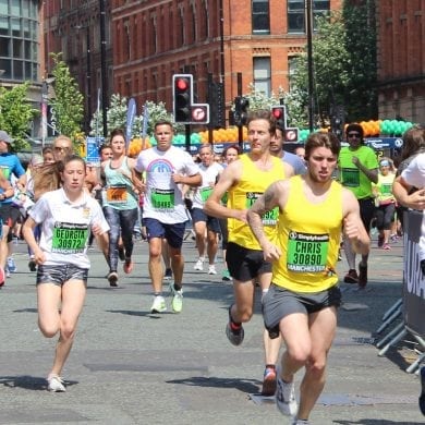 Runners taking part in the Great Manchester Running event