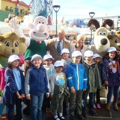 Siblings Seasons group enjoying day out at theme park