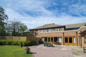 Exterior of Francis Lodge and patio area