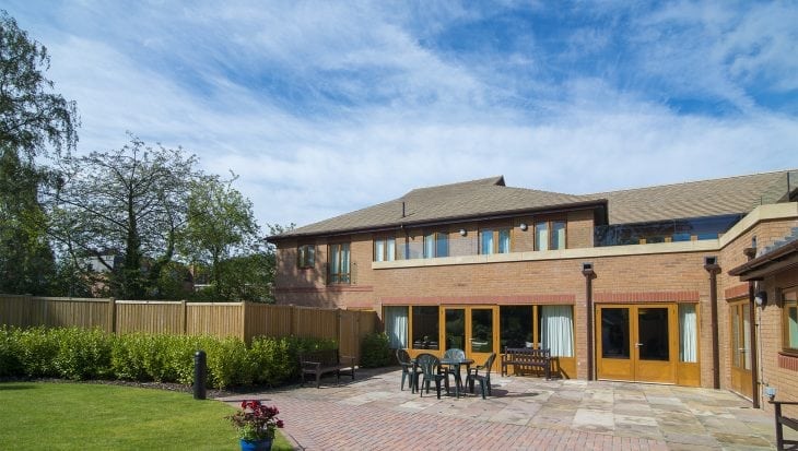 Exterior of Francis Lodge and patio area