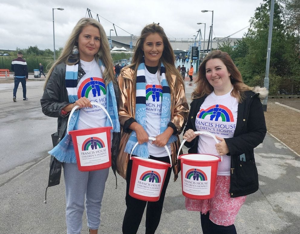 Kingsland Drinks team at the Manchester City bucket collection