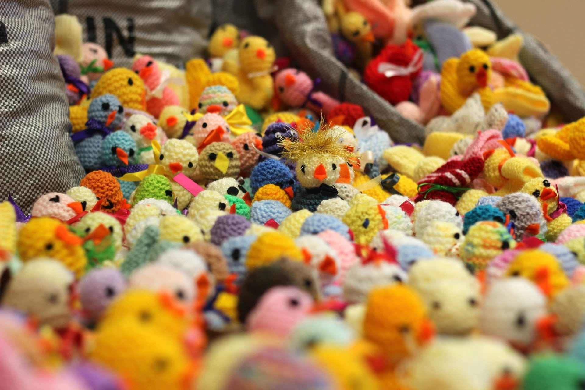 Sacks of knitted chicks arrive at Francis House