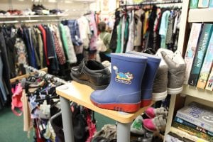 Charity shop clothing and footware