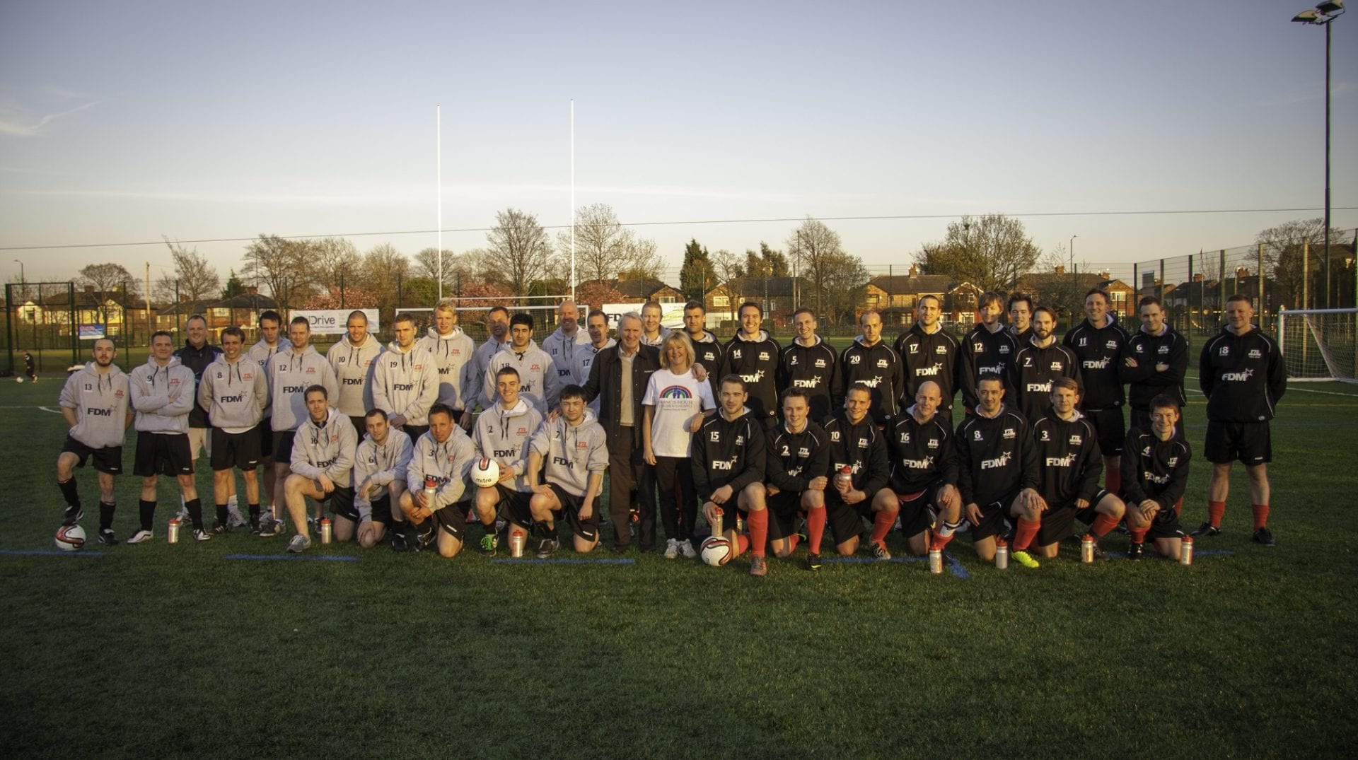 Team of 36 football players at 72 hour football match.