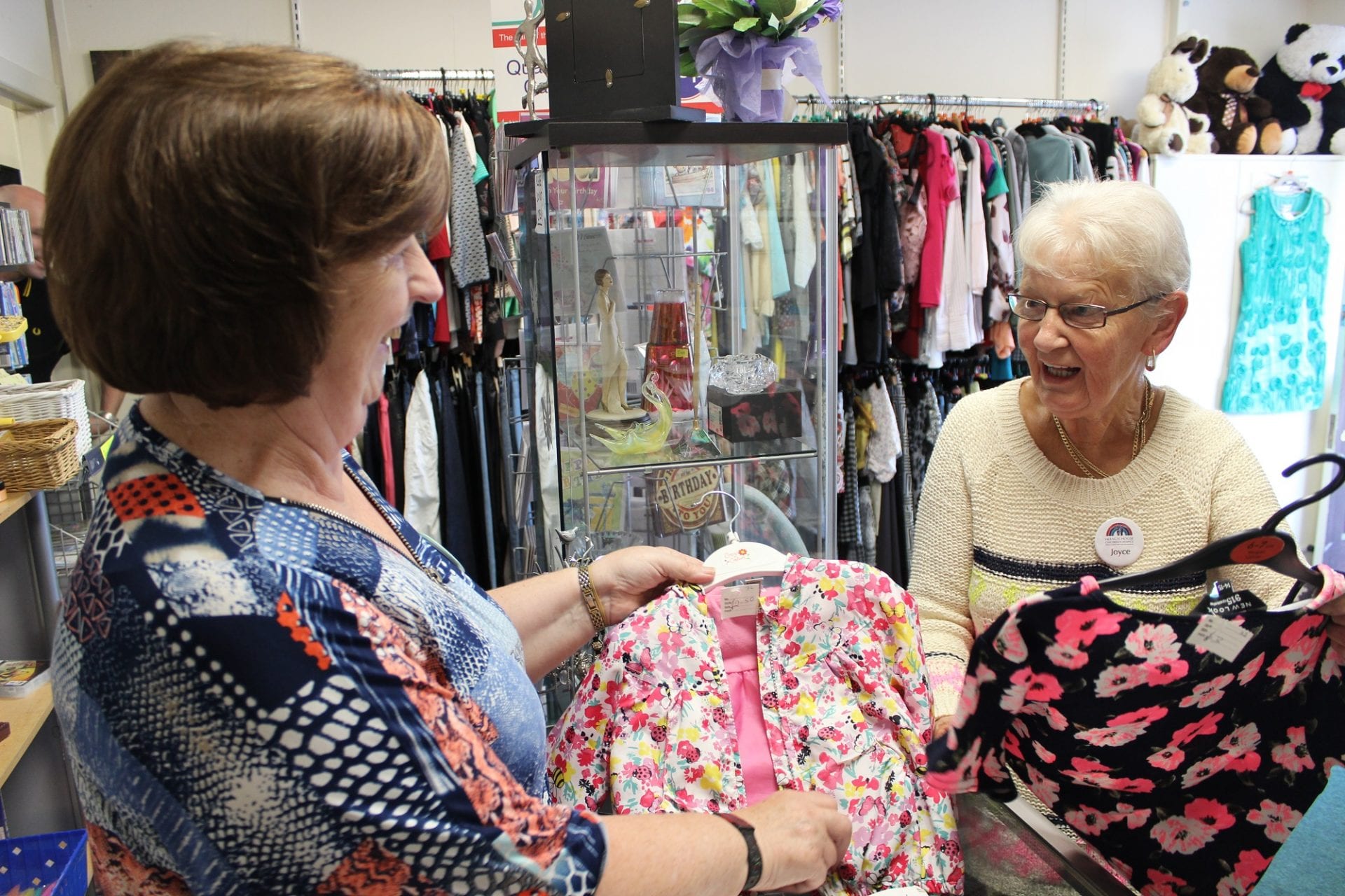 Volunteers in the charity shop