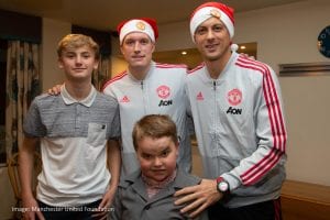 Tyler and Brother Bailey with Phil Jones and Nemanja Matic