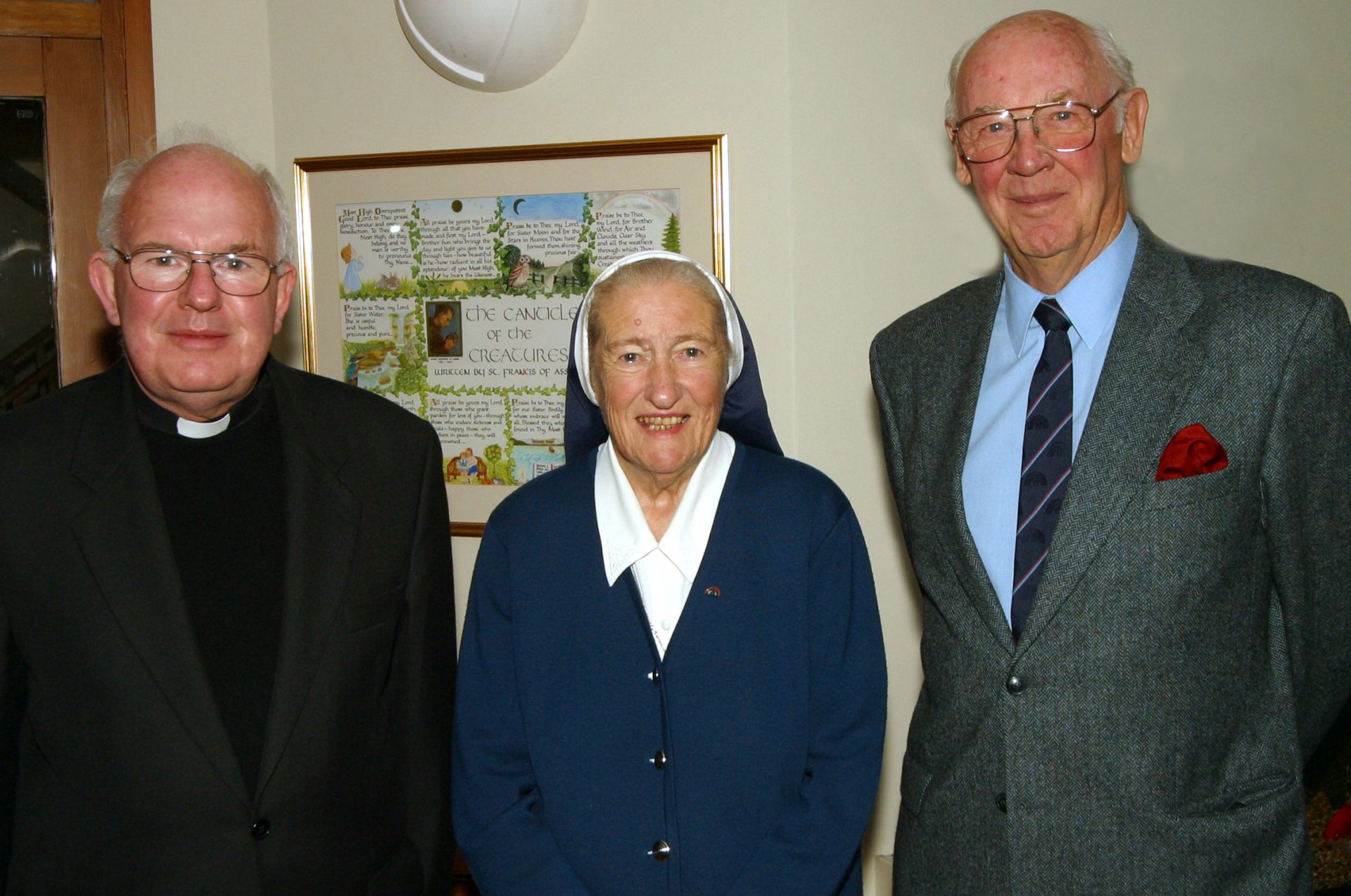 Archbishop Patrick Kelly Sister Aloysius and Robin Wood CBE, Chairman of Francis House