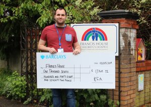 Hamid from Barclays with cheque donation