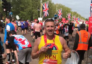 Ken Mellis finisher in the London Marathon