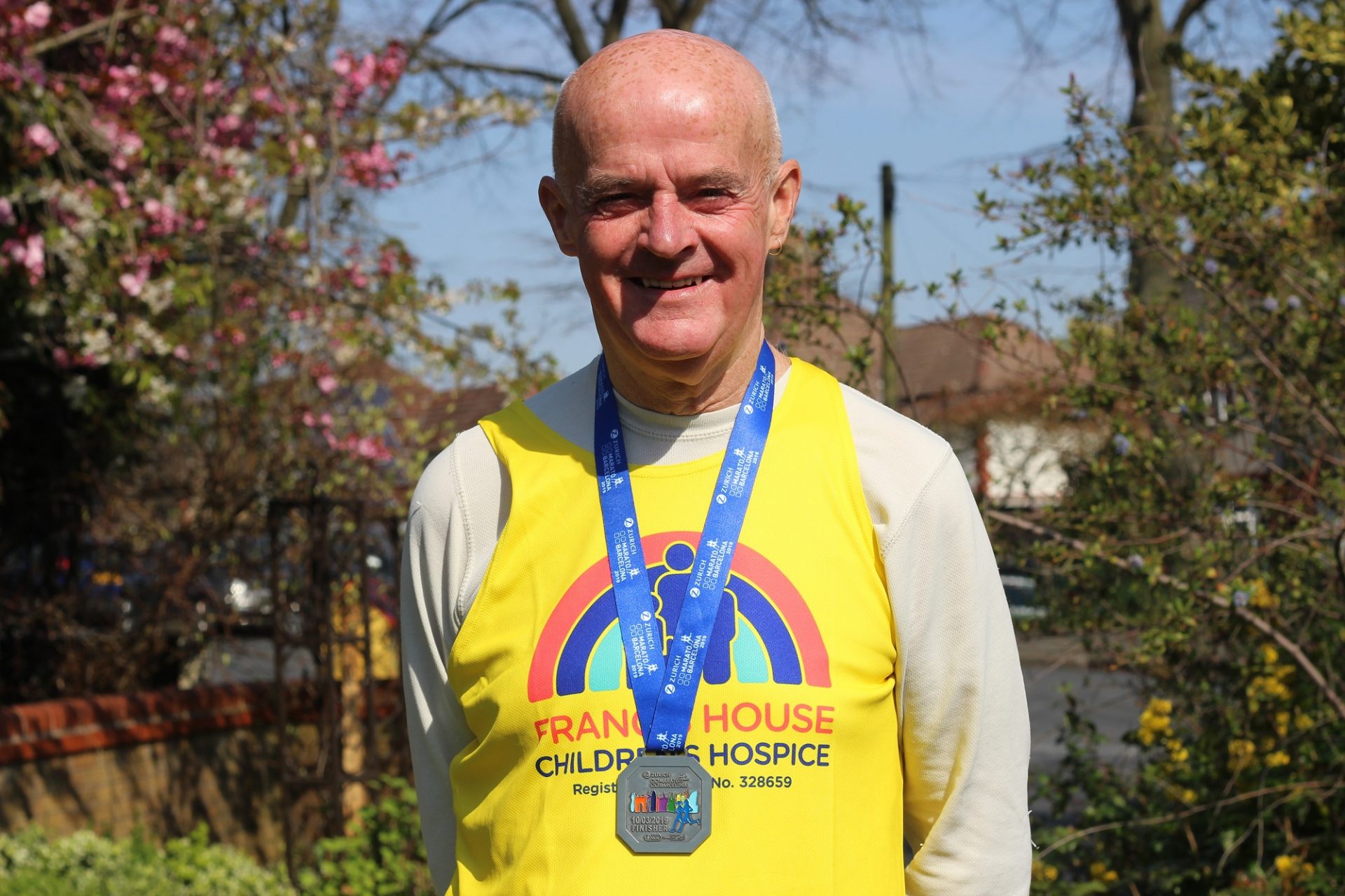 Stephen Bradley finisher in the Barcelona Marathon