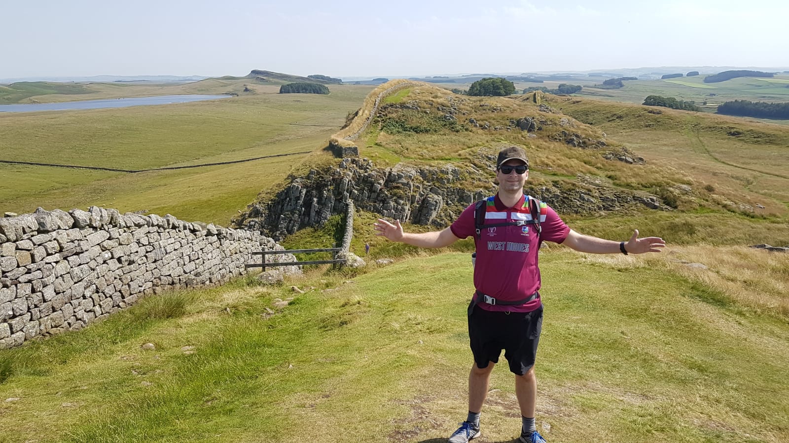 Anthony Shaw stood by Hadrian's Wall