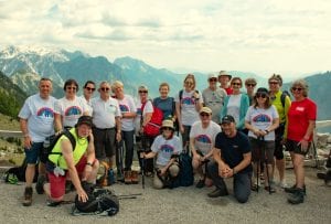 Trekkers at Thore Pass in Albania