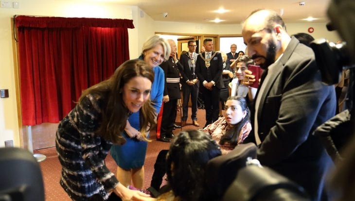 The Duchess of Cambridge meeting young adults and families in Francis Lodge