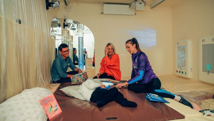 Manchester City women's team players at Francis House