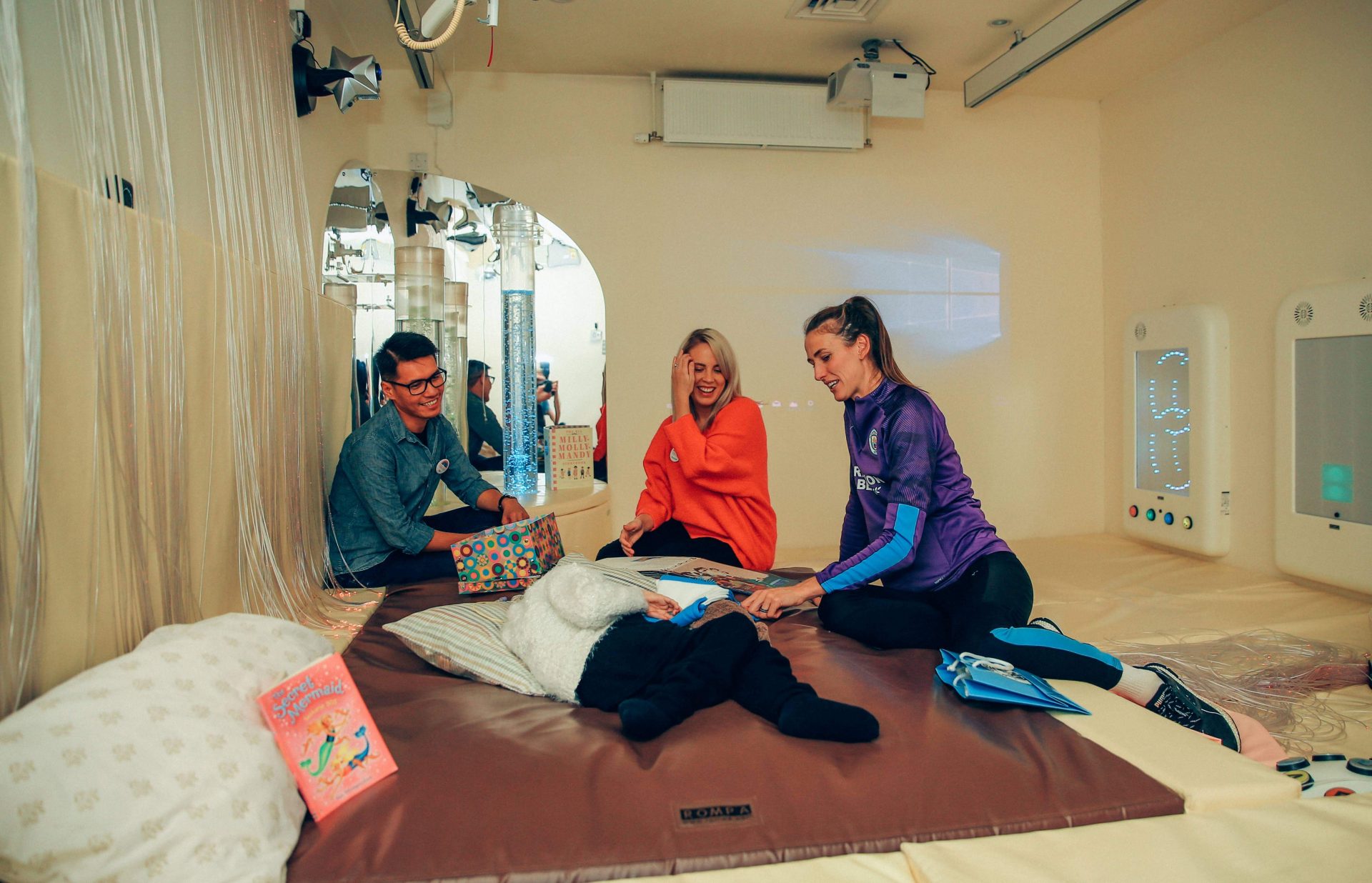 Manchester City women's team players at Francis House