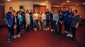 Manchester City women's team players at Francis House