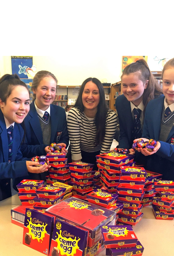 Donating creme eggs for Francis House
