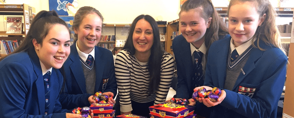 Donating creme eggs to Francis House