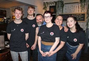 Staff at Greens restaurant