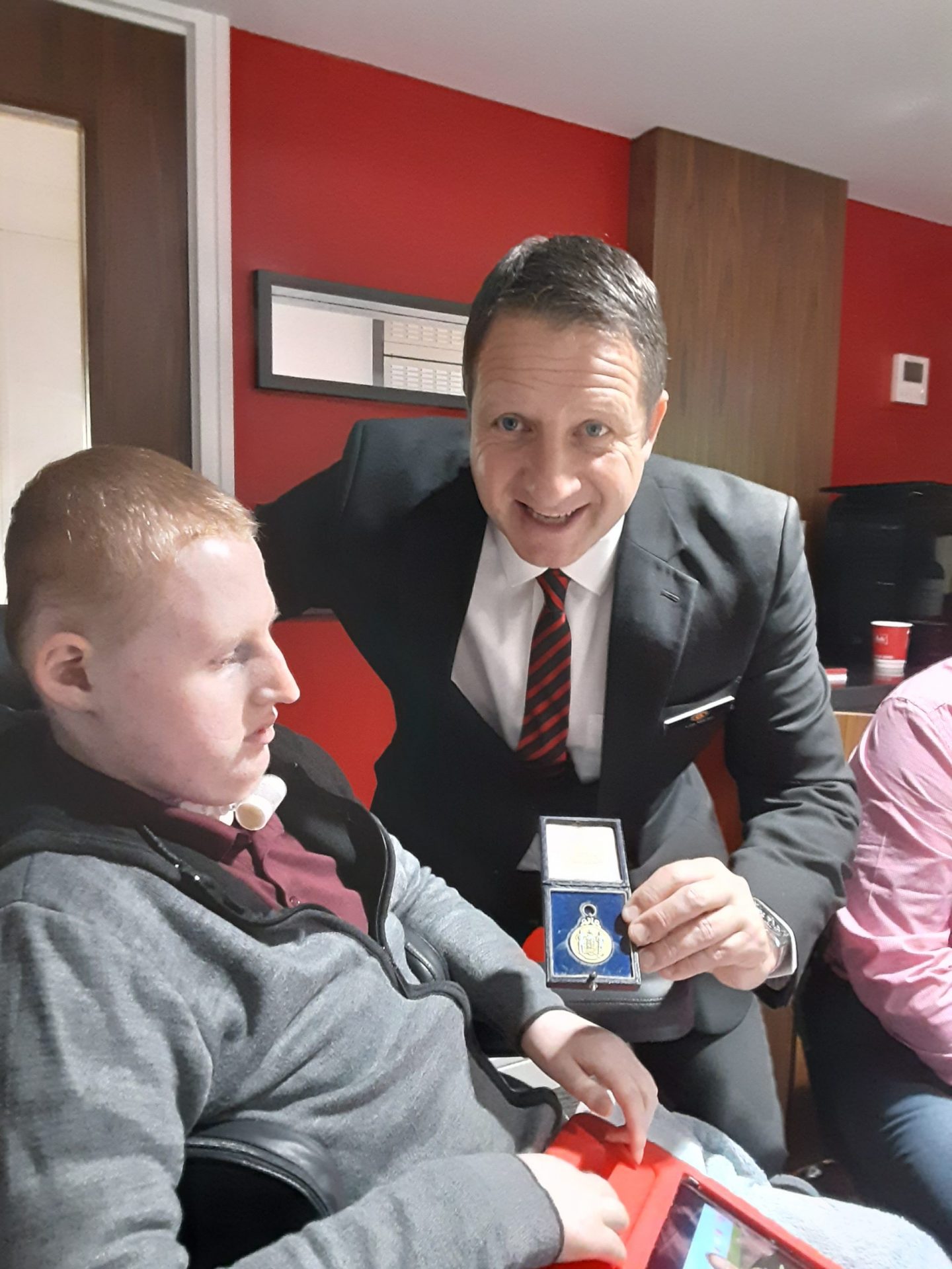 Joseph and former player Lee Martin at Utd