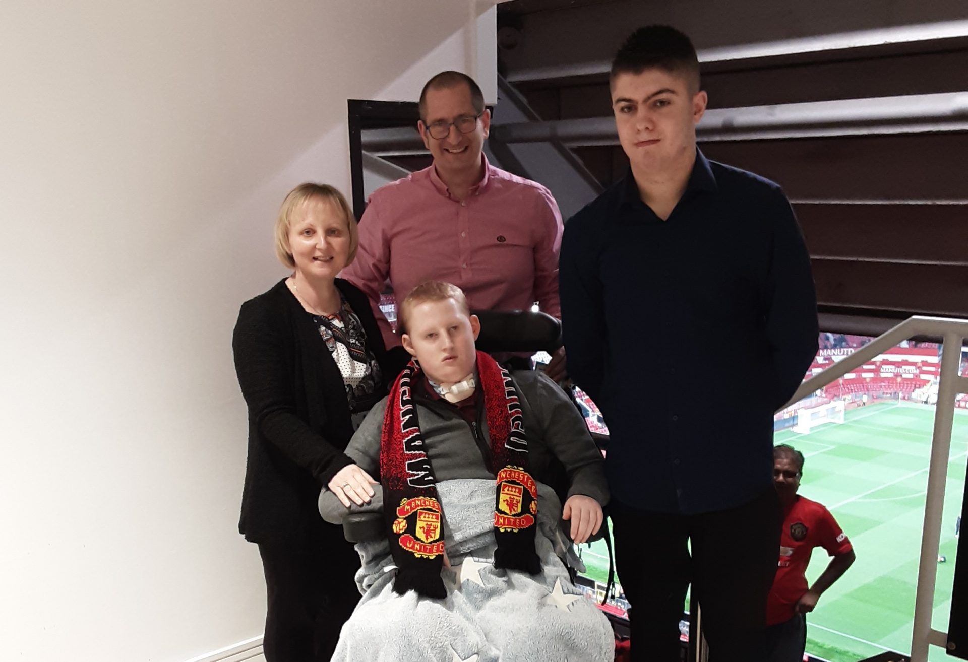 Francis House family at Manchester United FC in exec box