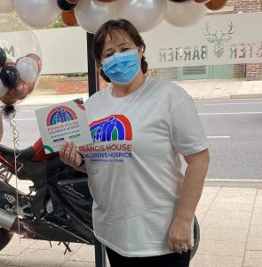 Woman wearing face mask