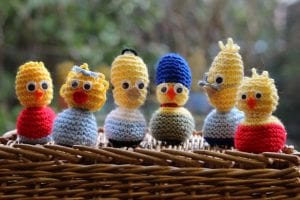 Simpsons knitted chicks