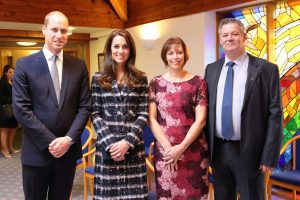 Duke and Duchess of Cambridge with Tracey and Steve Sutherland at Francis House
