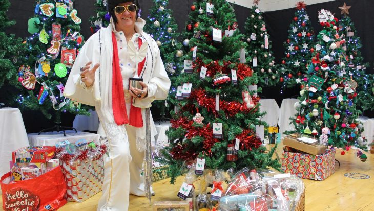 Jim Nicholas as Elvis at the Francis House festival of trees