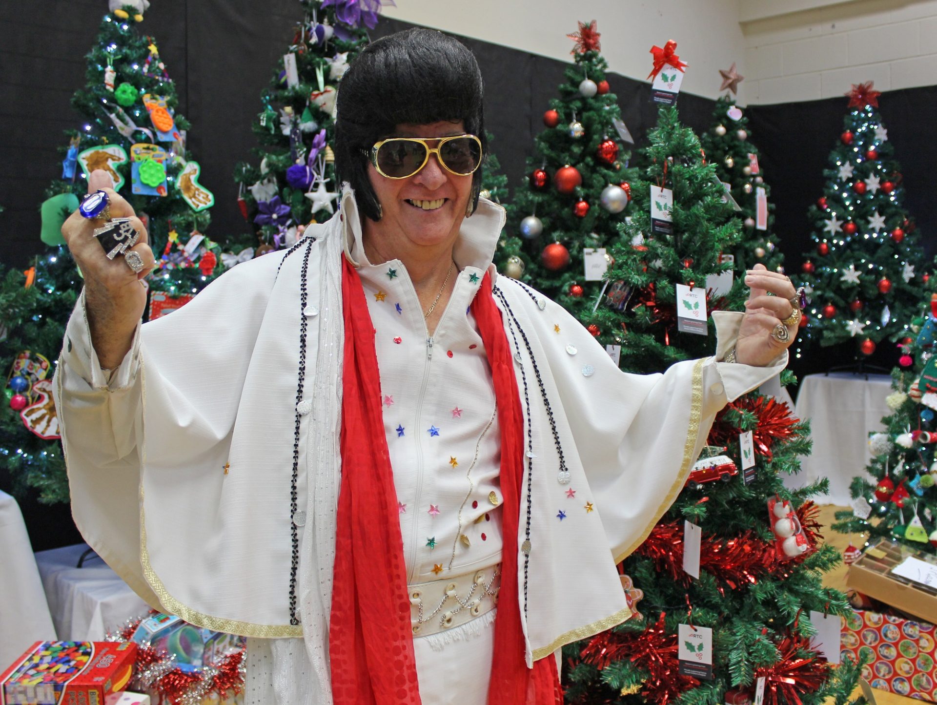 Jim Nicholas as Elvis at the Francis House festival of trees