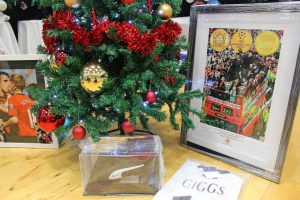 Christmas tree with United memorabilia