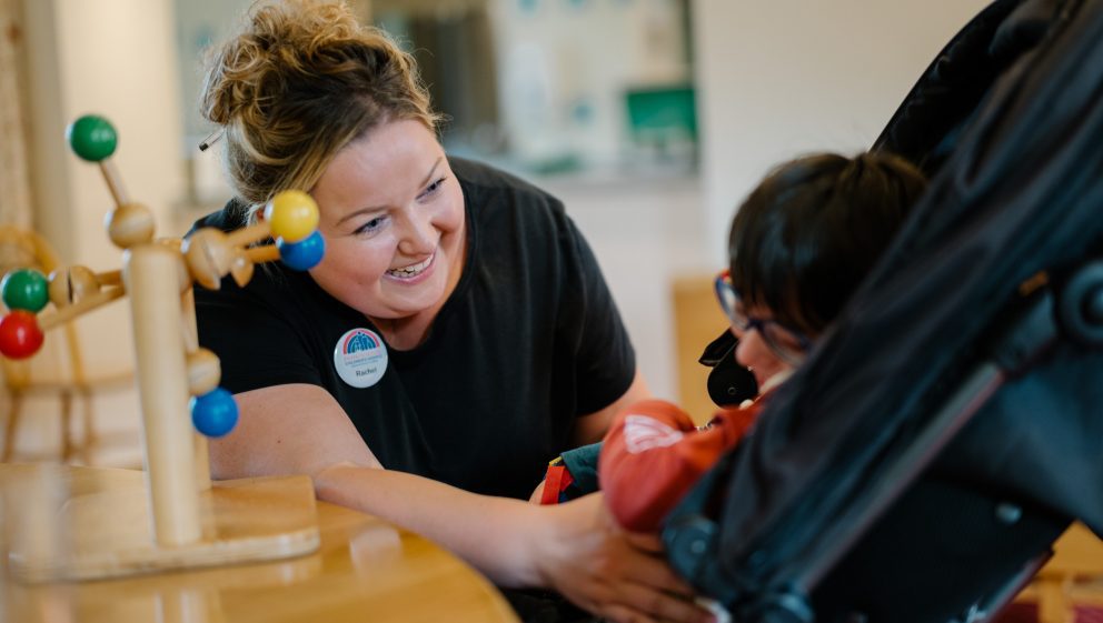 Care team member Rachel with Henry