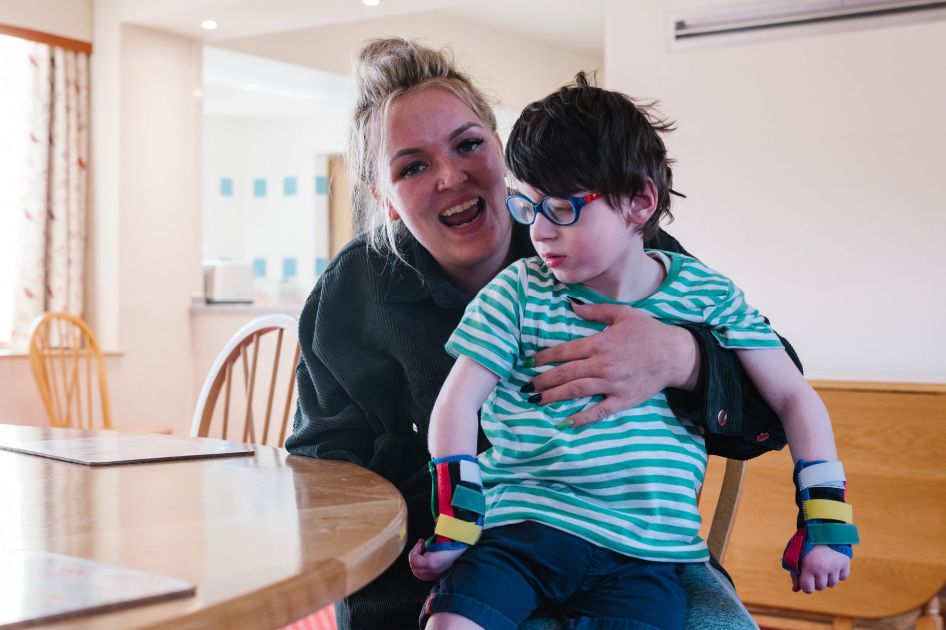 Laura and Henry in the lounge at Francis House