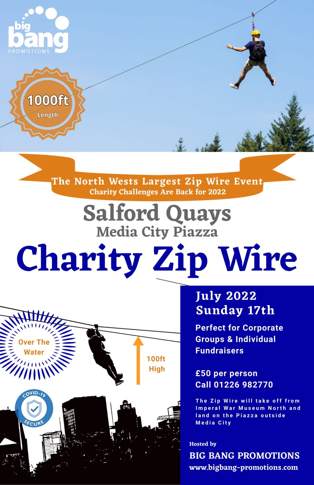 Charity zip wire poster