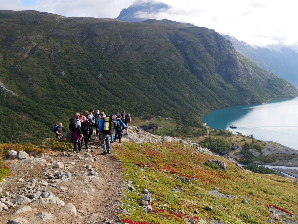 Trekkers in the distance in Norway