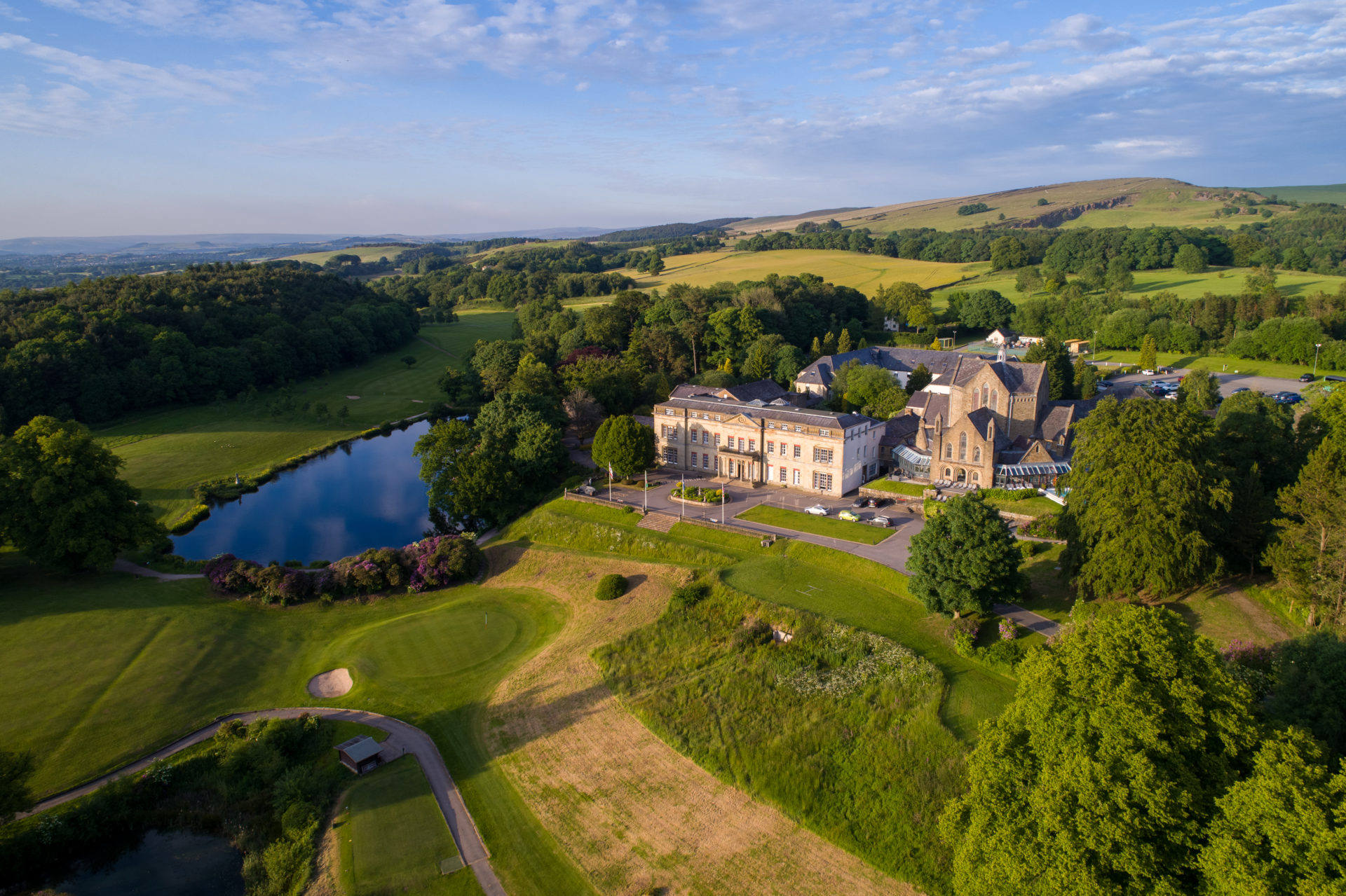 Shrigley Hall Hotel and Spa aerial view