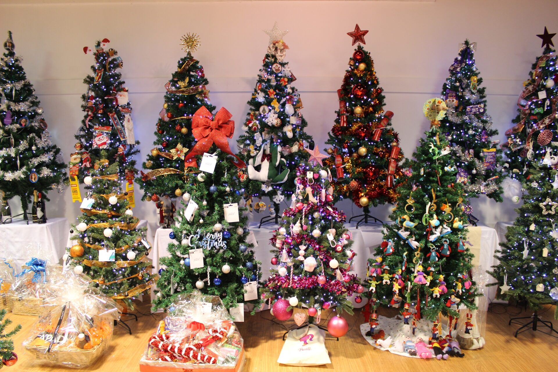 Rows of Christmas tree