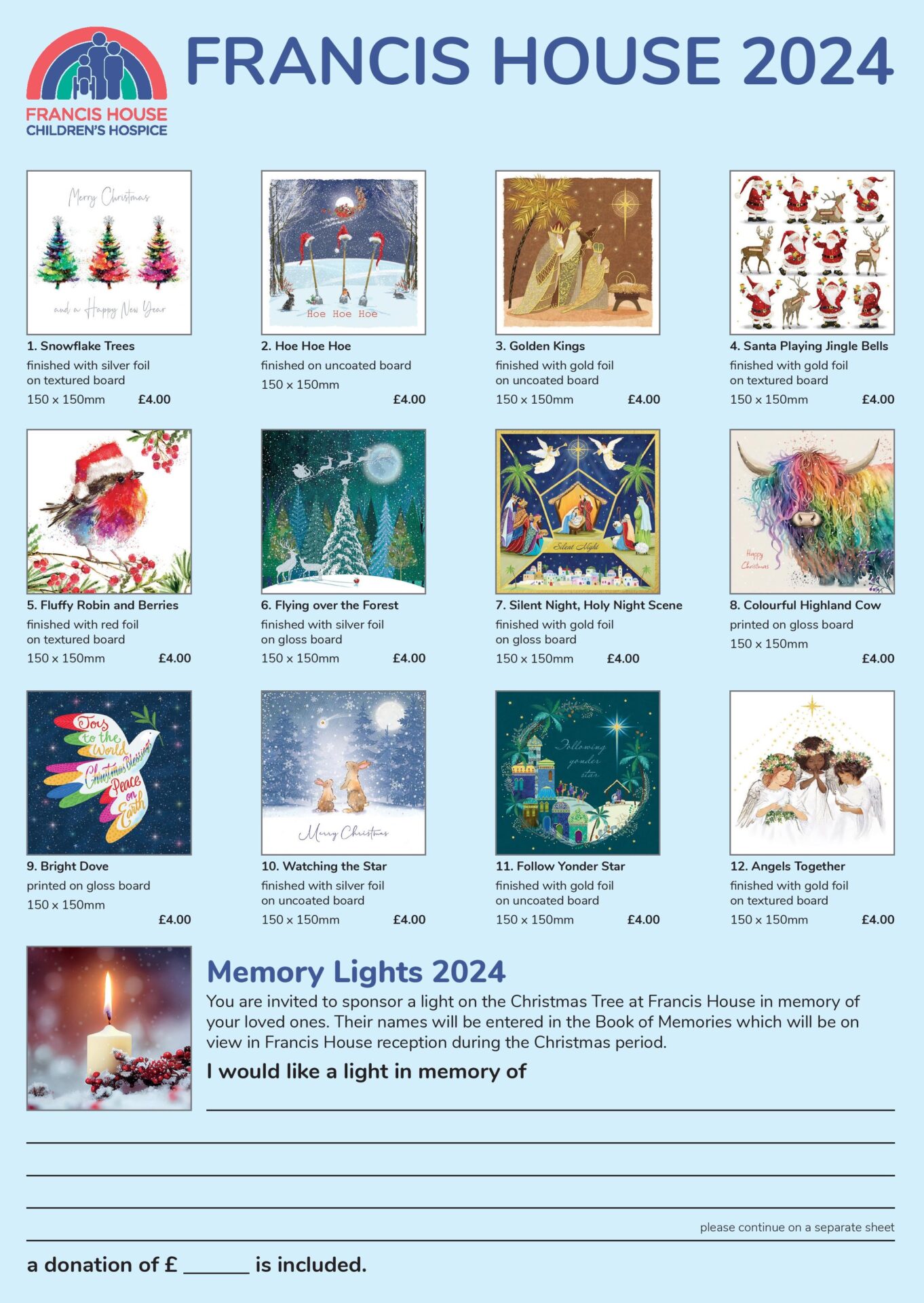 Christmas card order form