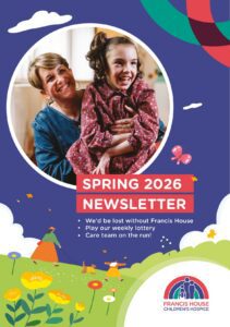 Francis House spring 2026 newsletter featuring a photograph of a woman and child smiling
